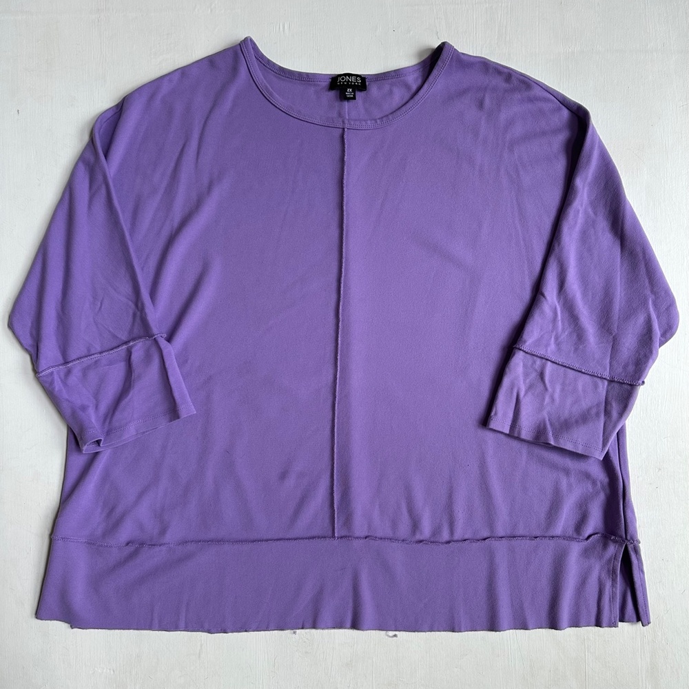 Jones NY Lavender Purple Longlined Long Sleeve Shirt